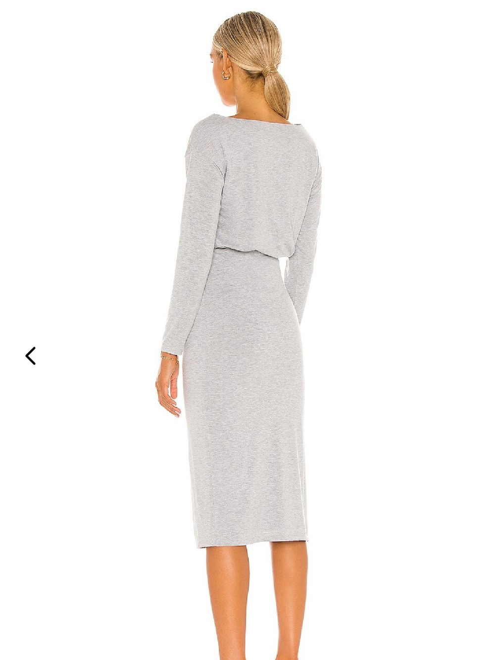 Lovers + Friends Light Gray Long Sleeve Midi Dress